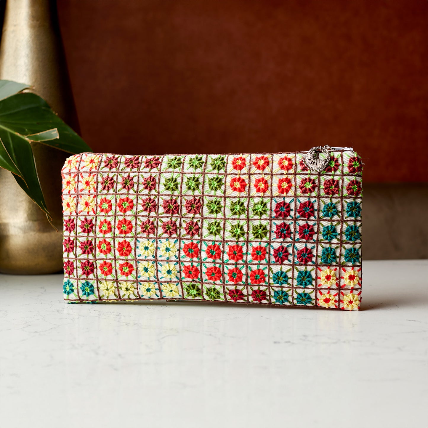 Hand Embroidered Rectangular Pouches