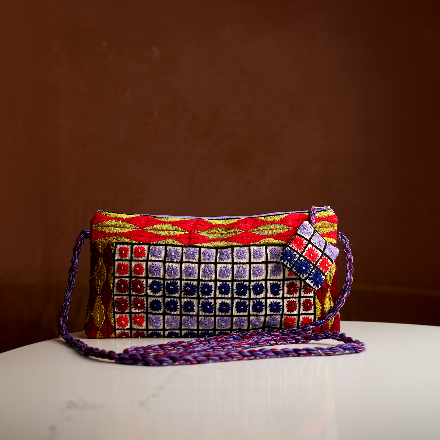 Hand Embroidered Rectangular Pouches