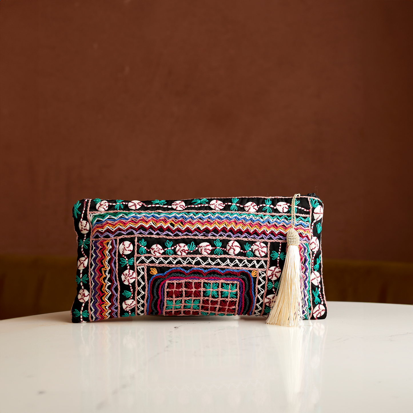 Hand Embroidered Rectangular Pouches