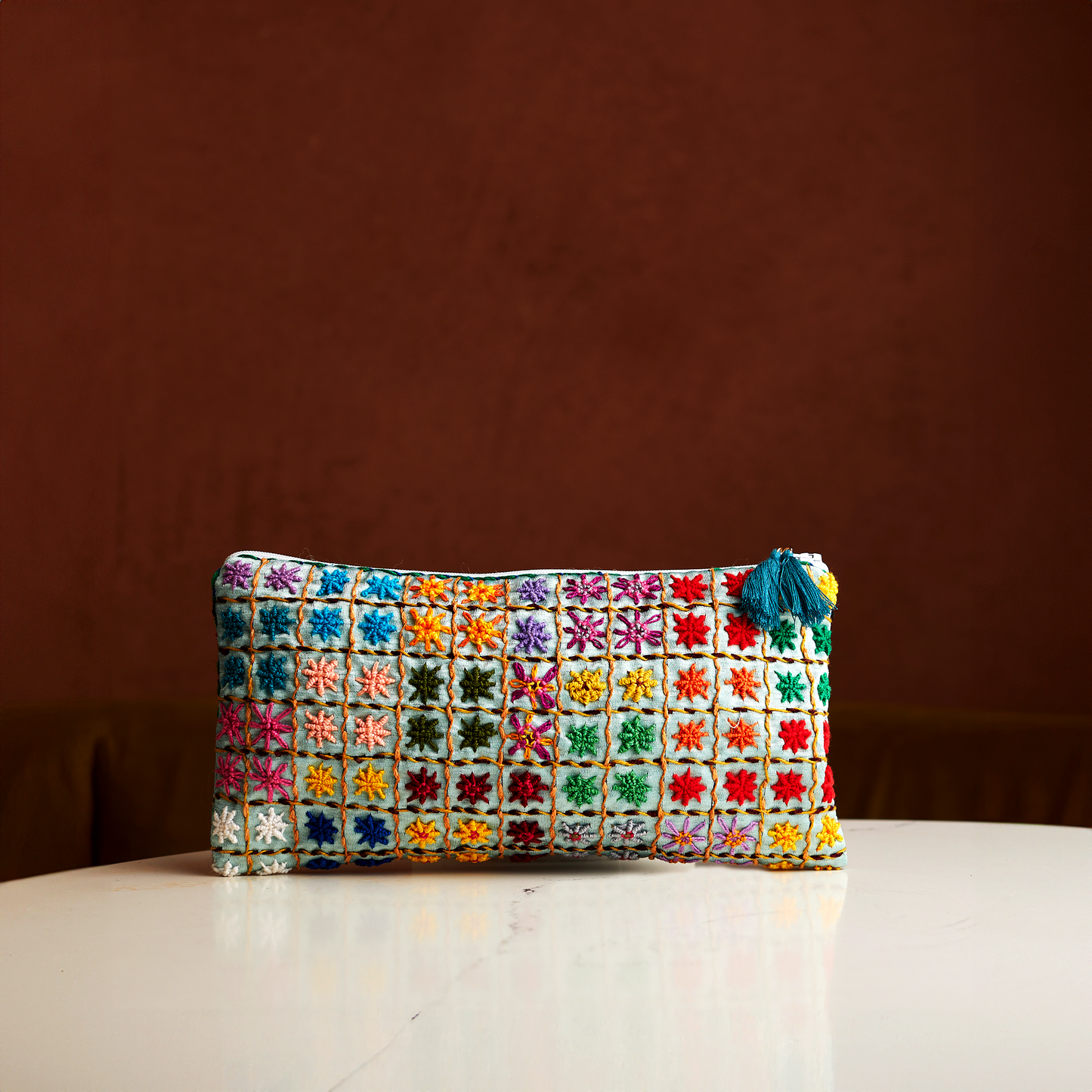 Hand Embroidered Rectangular Pouches