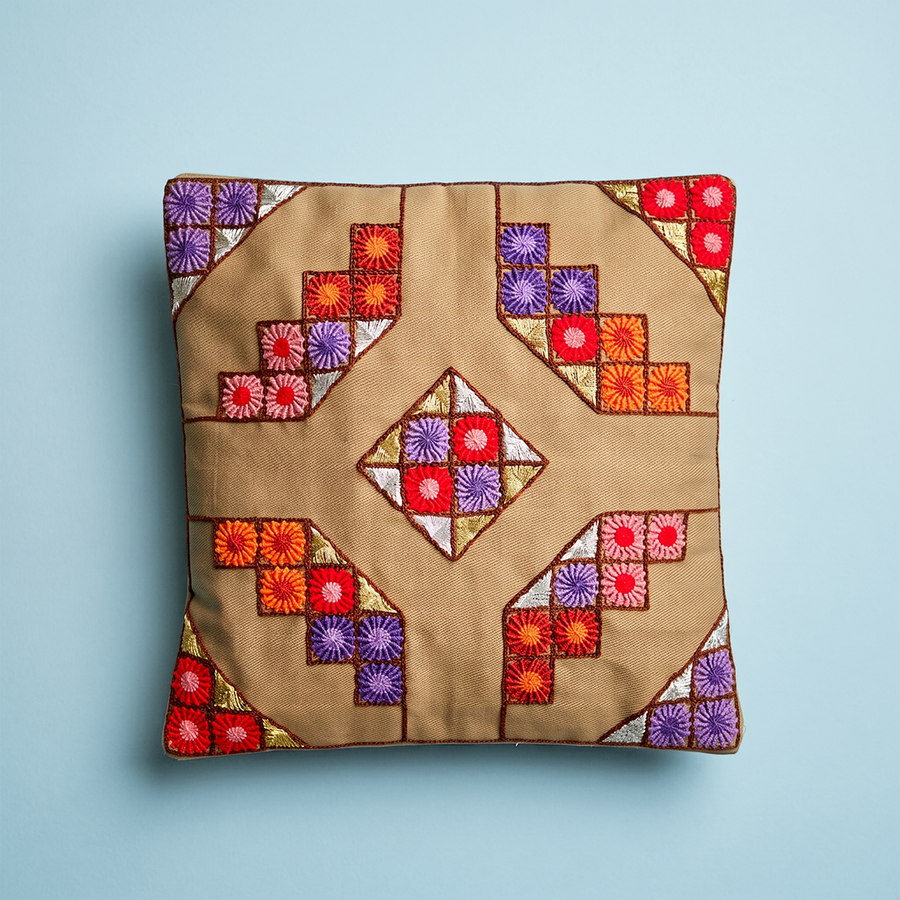 Hand-Embroidered Cushion Cover by Hayam