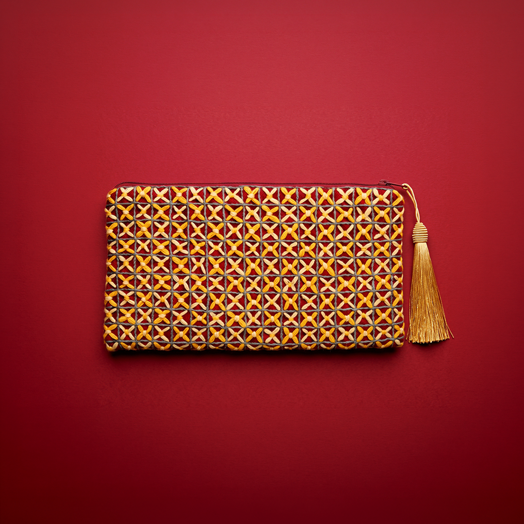Hand-Embroidered Pouch by Khayzaran