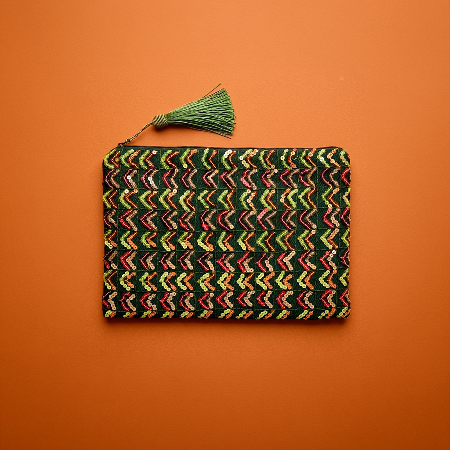 Hand-Embroidered Pouch by Sammya