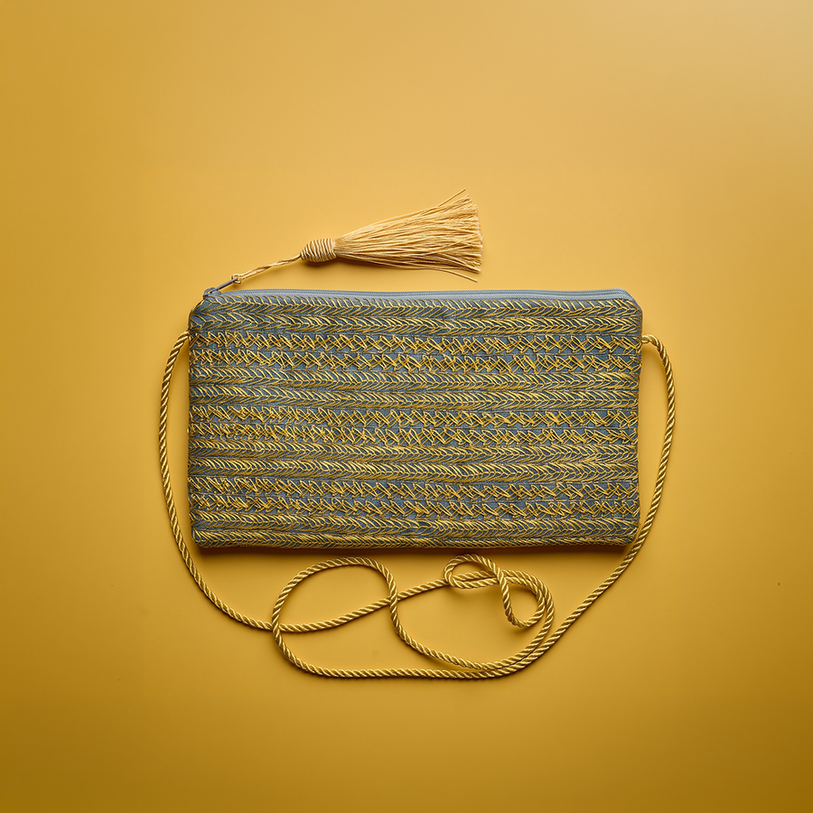 Hand-Embroidered Pouch by Bushra