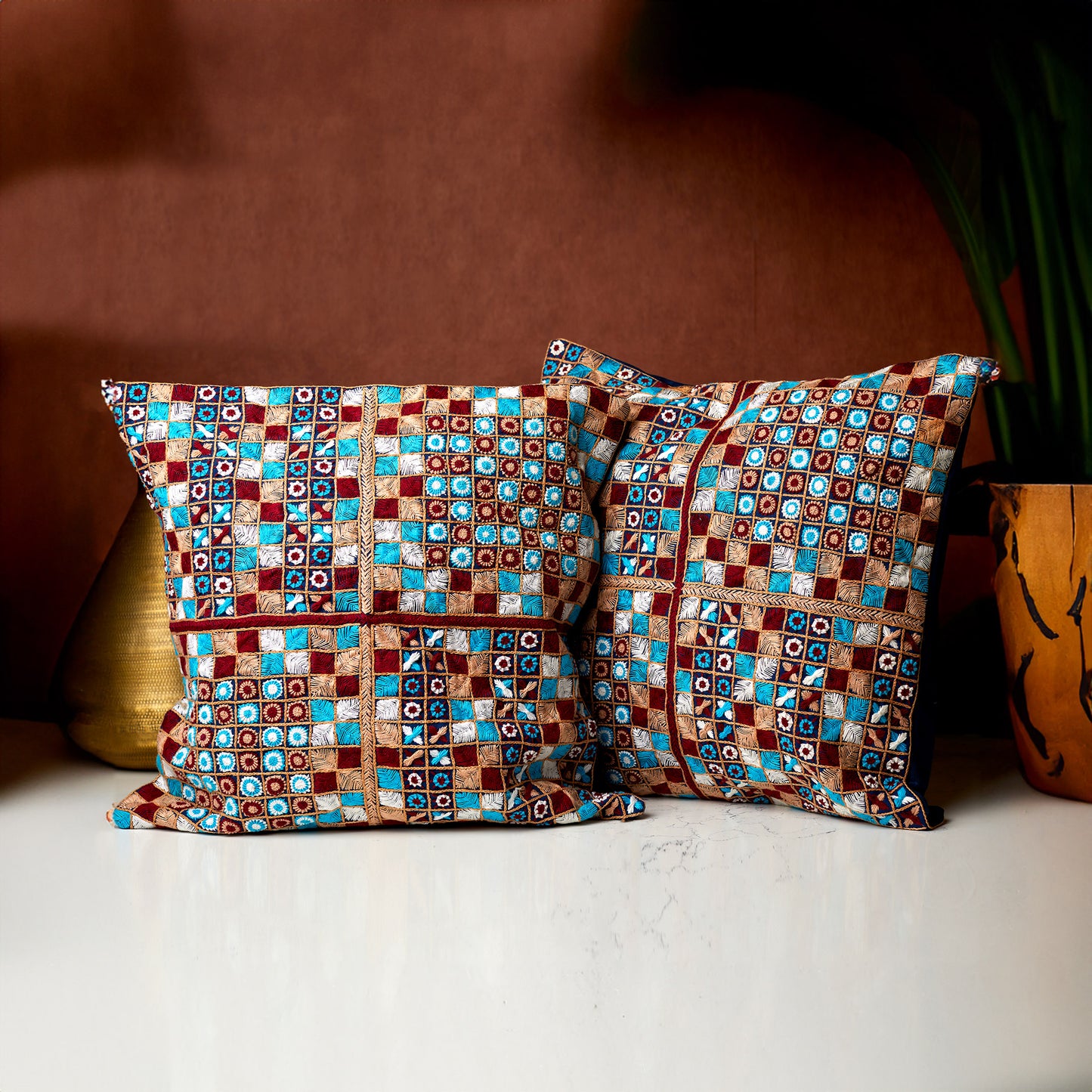 Hand Embroidered Cushion Covers