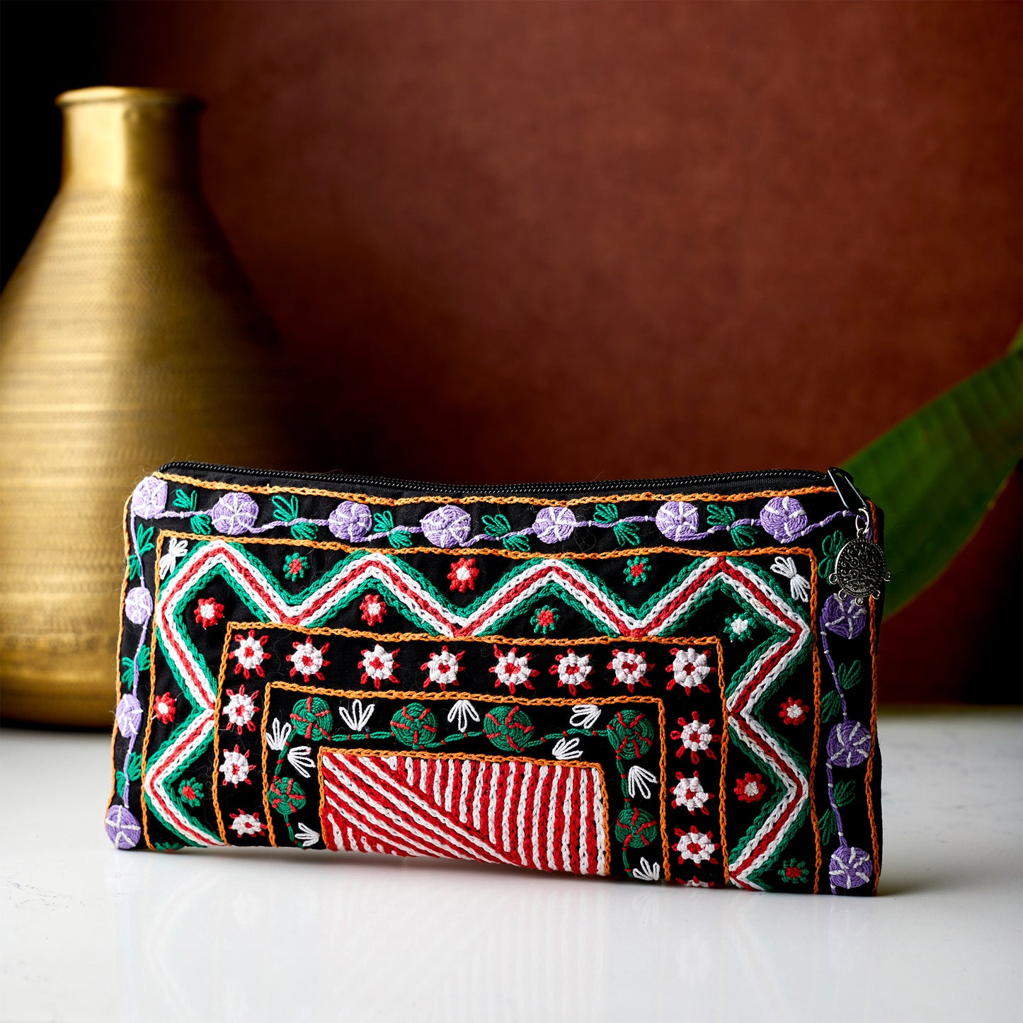 Hand Embroidered Rectangular Pouches